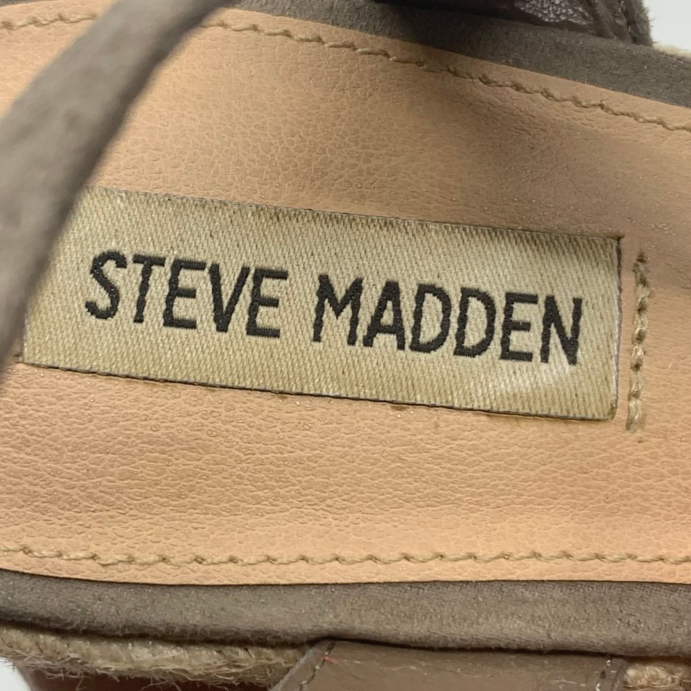 Steve Madden Alyssa Taupe‎ Suede Espadrille Wedge Sandals Ankle Strap Size 9M - Picture 3 of 7